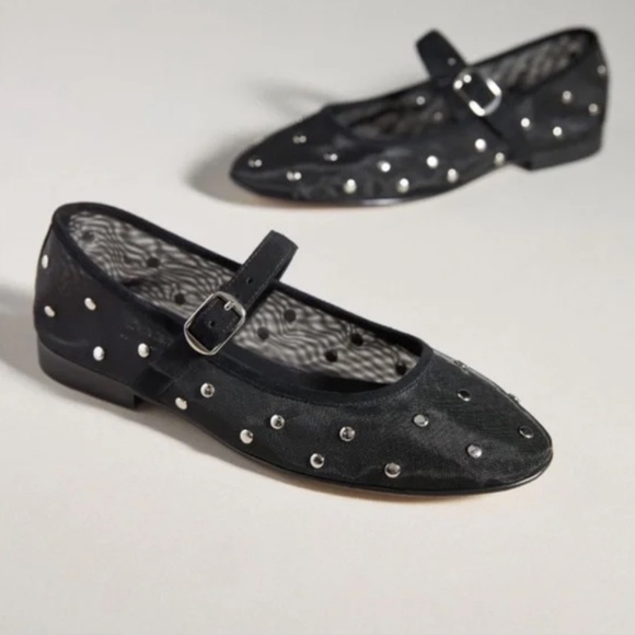 Jeffrey Campbell Shoes - Jeffrey Campbell x Anthropologie Studded Mesh Mary Janes NWT Size 6